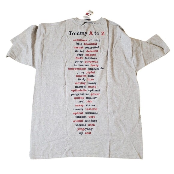 Tommy Hilfiger Mens Vintage 90s Y2K Tommy A to Z Graphic Cotton T-Shirt Sz Large - Picture 1 of 5